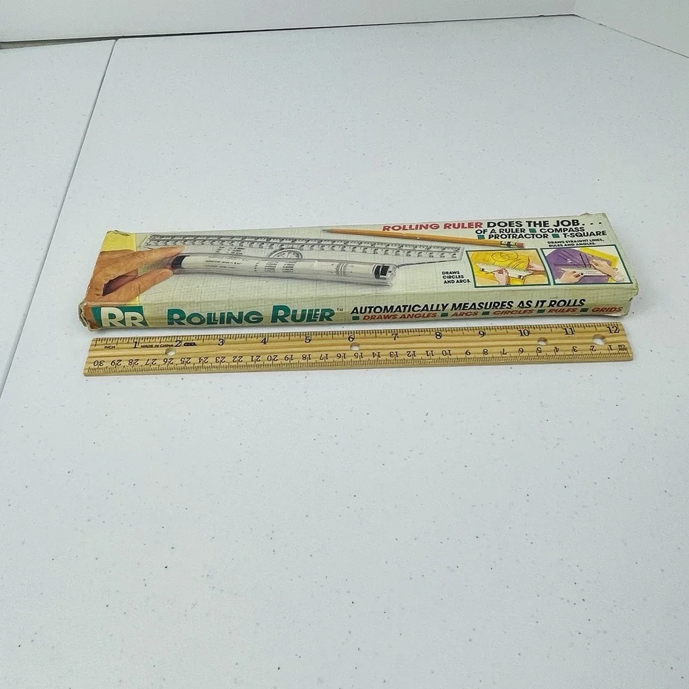 Vtg Rolling Ruler All Purpose 5 in 1 for Artist Students Drafting As Seen on TV